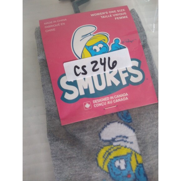 NEW Smurfs Smurfette Blue Gray Novelty Collectable Socks gift cartoons animation - Picture 5 of 5